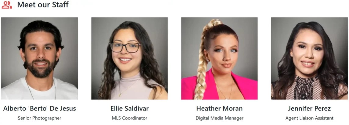 meet our staff albero berto de jesus, ellie saldivar, heather moran, jennifer perez